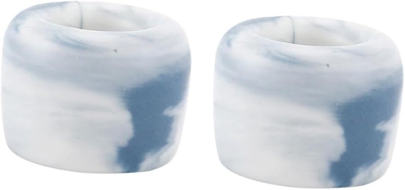 Blue Marble Grain Ceramic Toothbrush Holder Stand With Thickened Ring Design For Bathroom Kitchen Storage - Image 1
